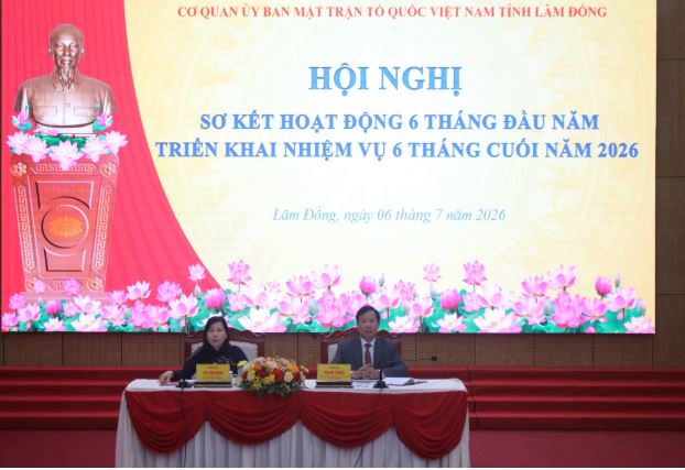 Cơ quan Ủy ban MTTQ Việt Nam tỉnh Lâm Đồng sơ kết hoạt động 6 tháng đầu năm 2026